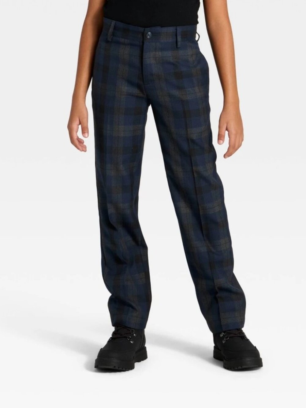 Boys' Holiday Plaid Suit Pants - Cat & Jack™ Navy Blue Black Gray Size 18 NWT